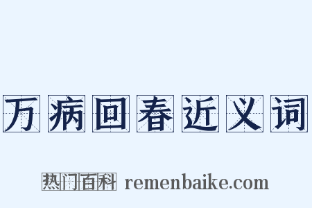 万病回春近义词是什么意思的图片